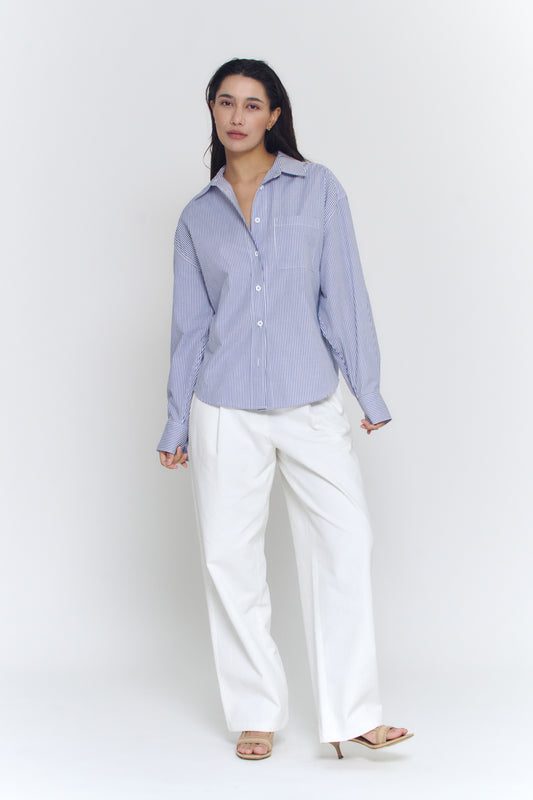 Boyfriend Oxford Shirt | Blue Stripe