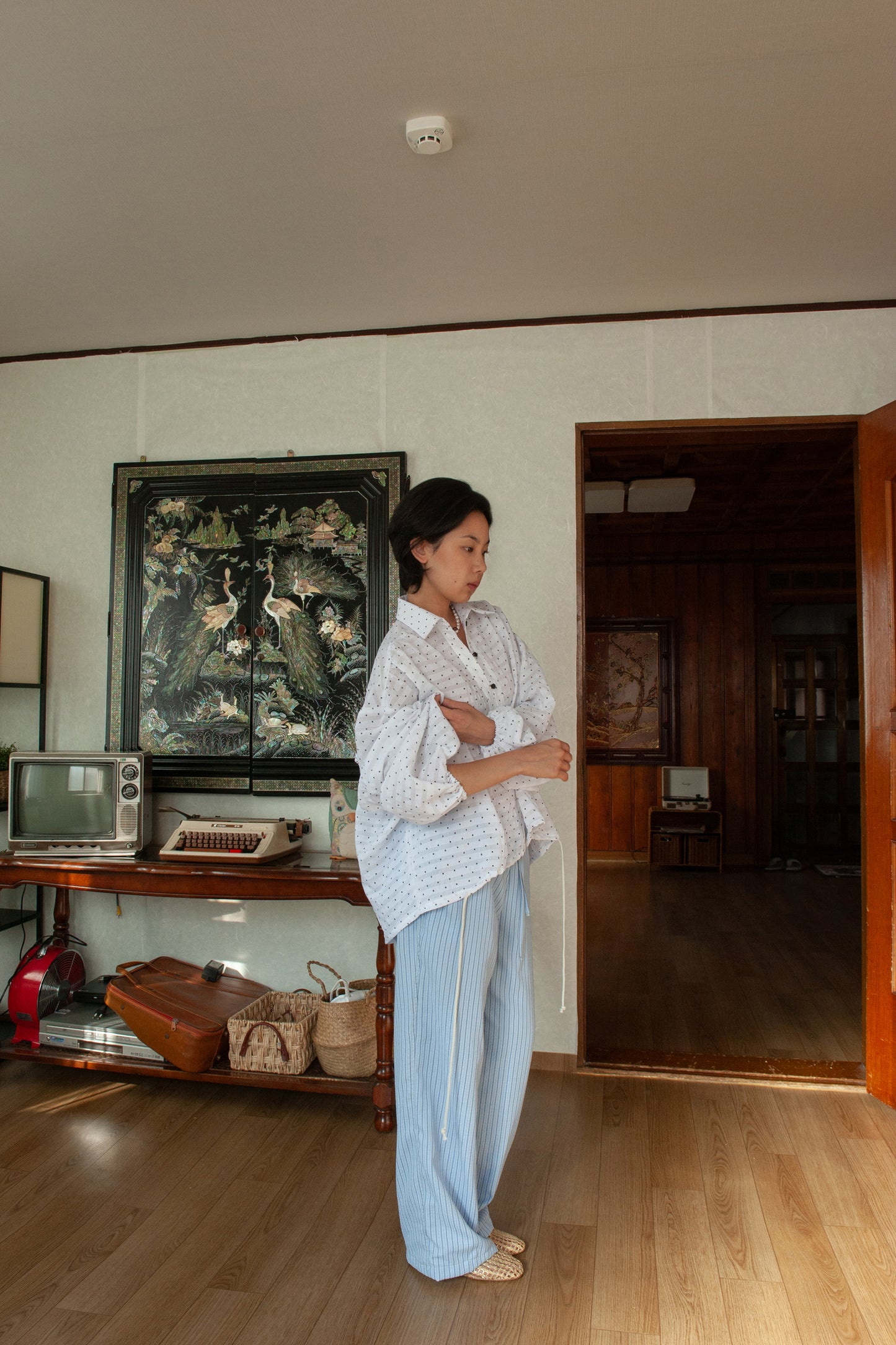 Textured Stripe Lounge Pants | Blue