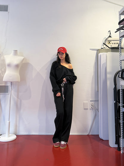 Double Waist Sweatpants | Black