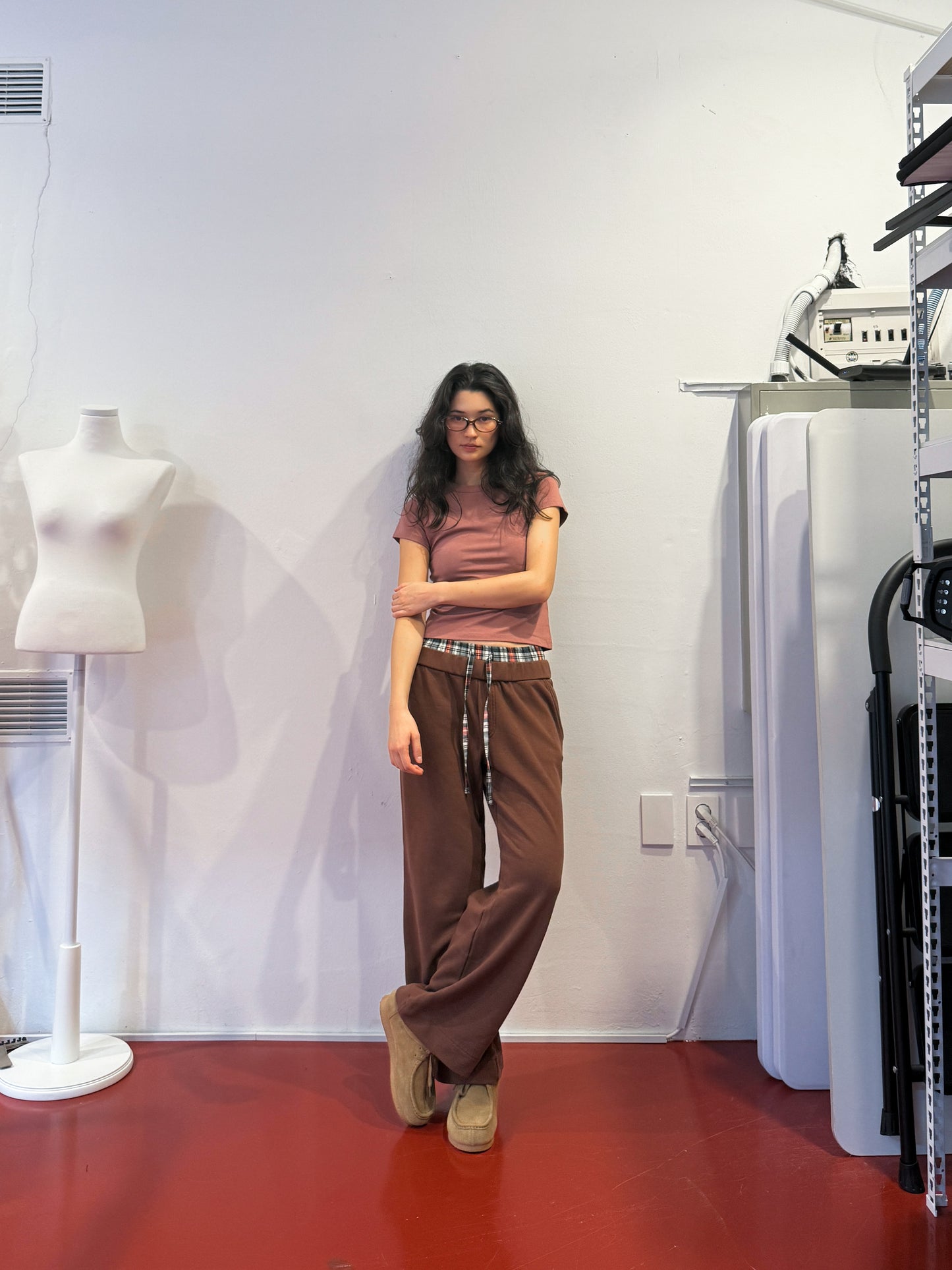 Double Waist Sweatpants | Brown