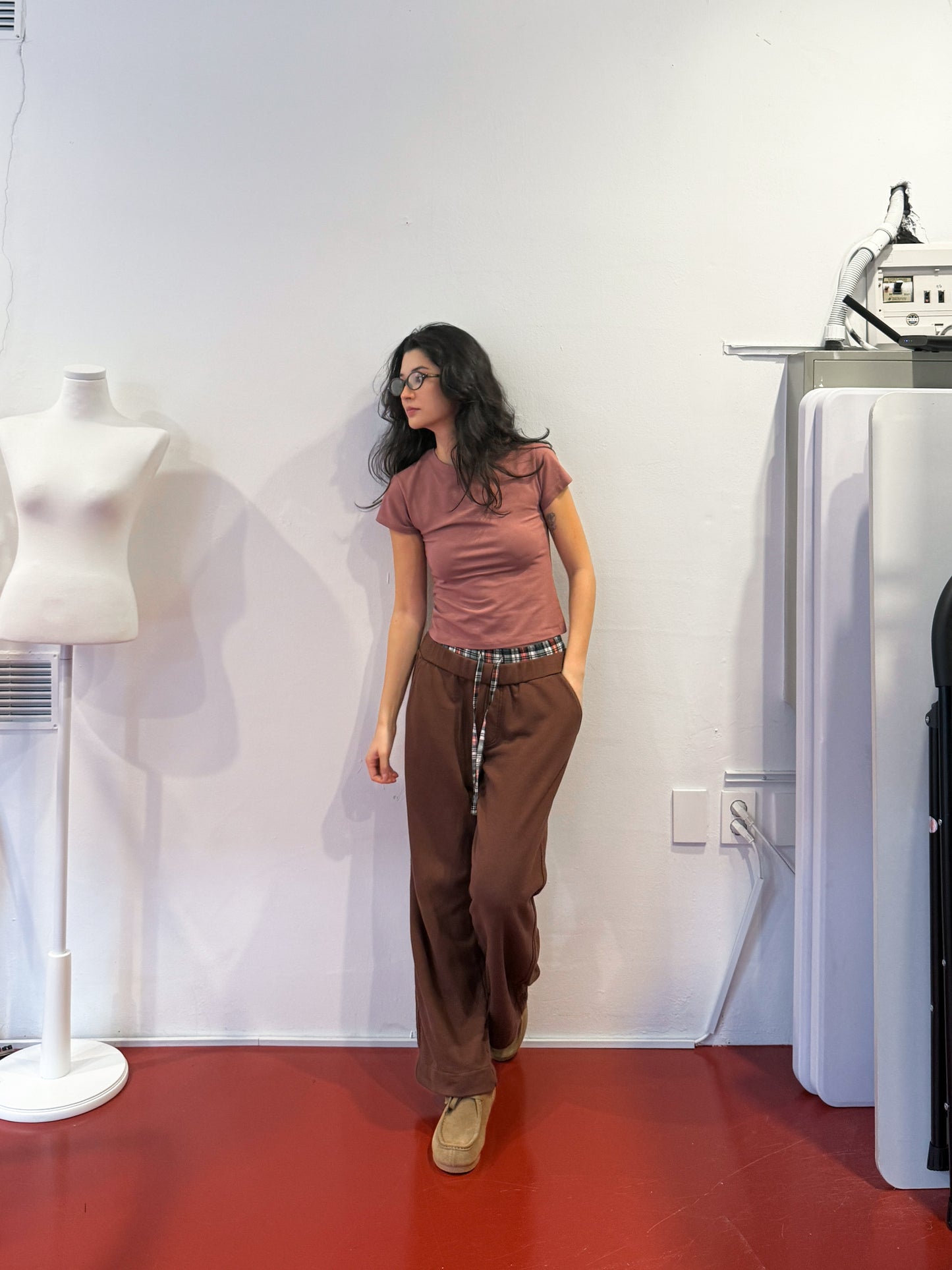 Double Waist Sweatpants | Brown