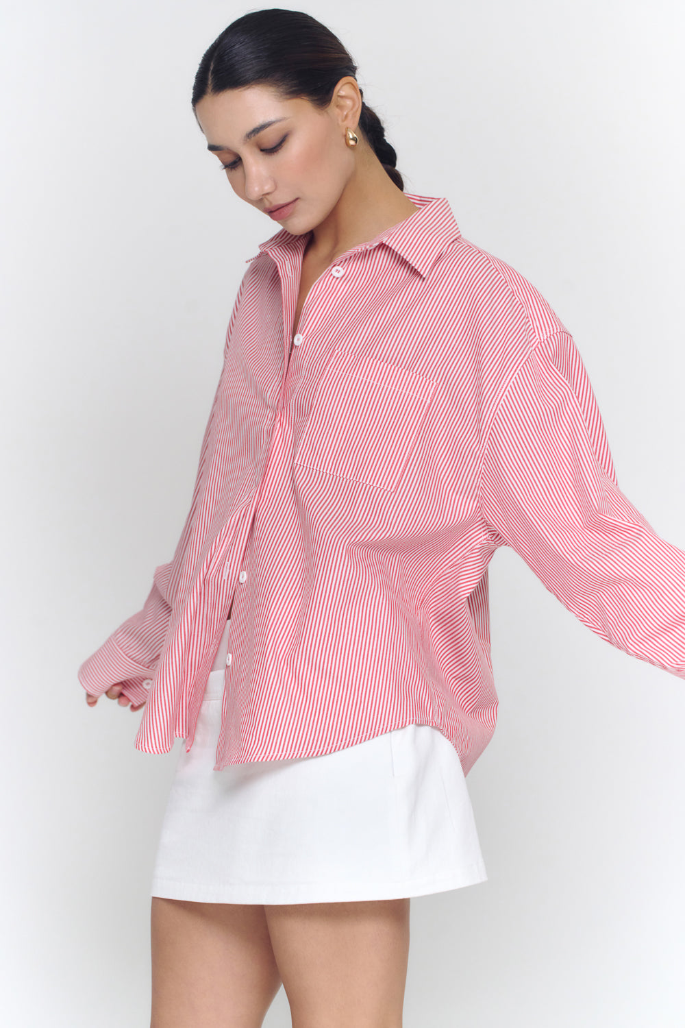 Boyfriend Oxford Shirt | Red Stripe