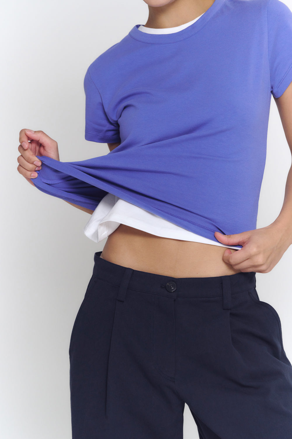 Crewneck Baby Tee | Periwinkle Blue