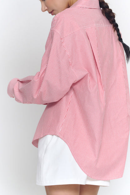 Boyfriend Oxford Shirt | Red Stripe
