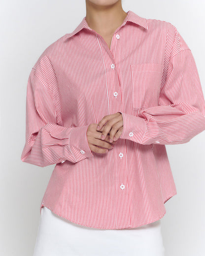 Boyfriend Oxford Shirt | Red Stripe