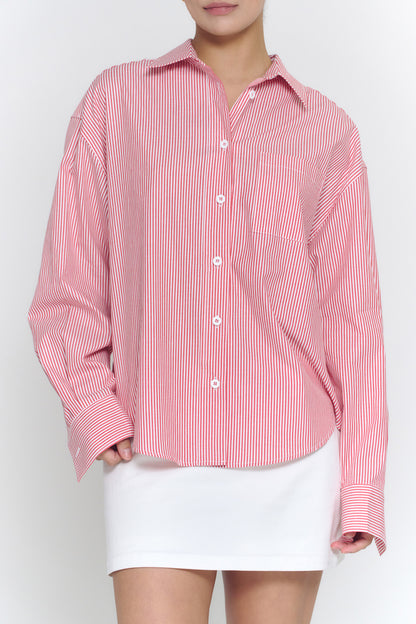 Boyfriend Oxford Shirt | Red Stripe