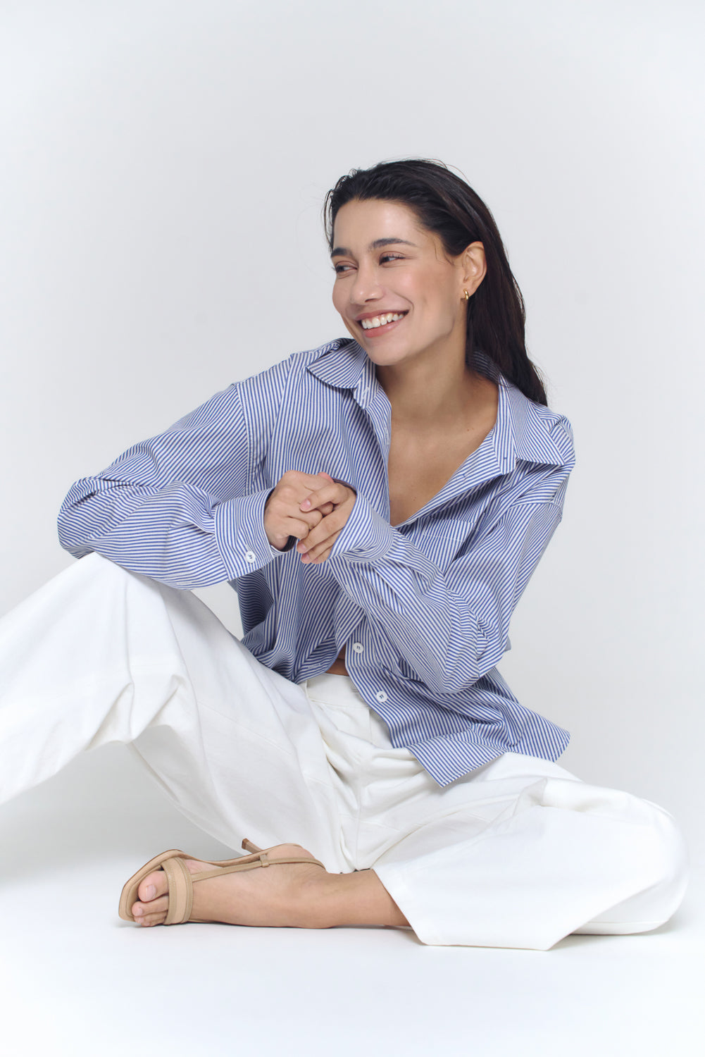 Boyfriend Oxford Shirt | Blue Stripe