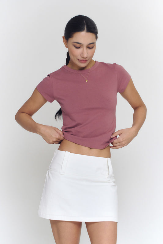 Crewneck Baby Tee | Dusty Rose