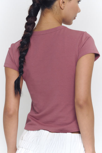 Crewneck Baby Tee | Dusty Rose