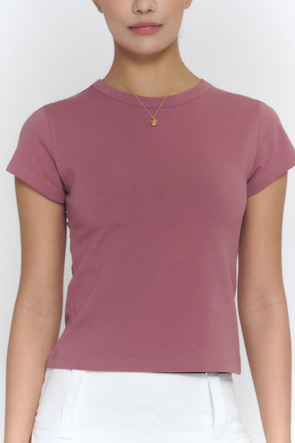 Crewneck Baby Tee | Dusty Rose