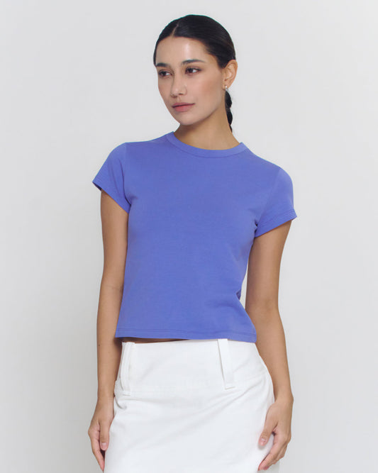 Crewneck Baby Tee | Periwinkle Blue