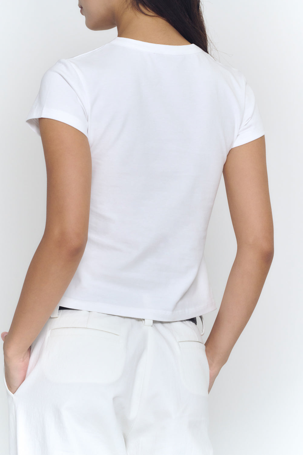 Crewneck Baby Tee | White