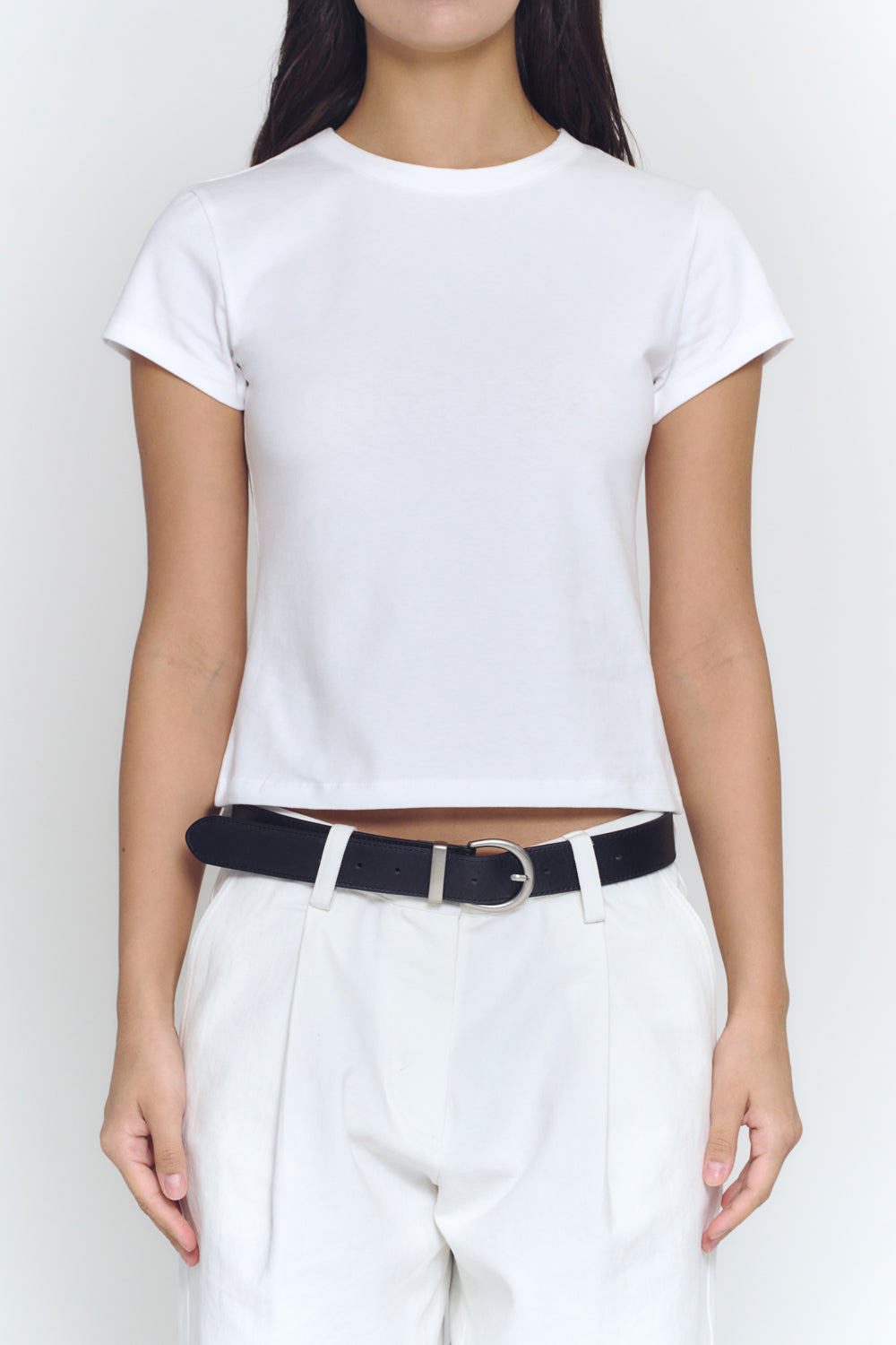 Crewneck Baby Tee | White