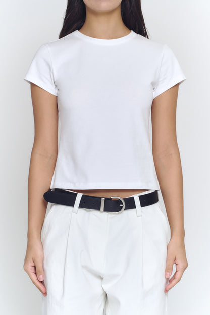 Crewneck Baby Tee | White