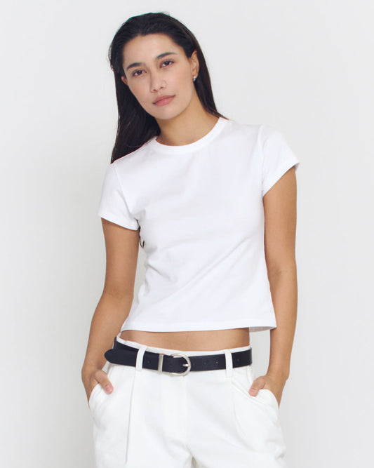 Crewneck Baby Tee | White