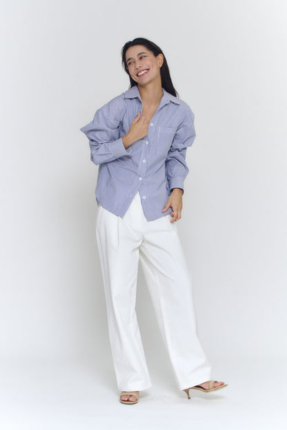 Boyfriend Oxford Shirt | Blue Stripe