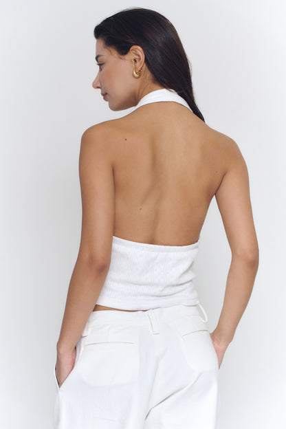 Pleated Relaxed Pants | White