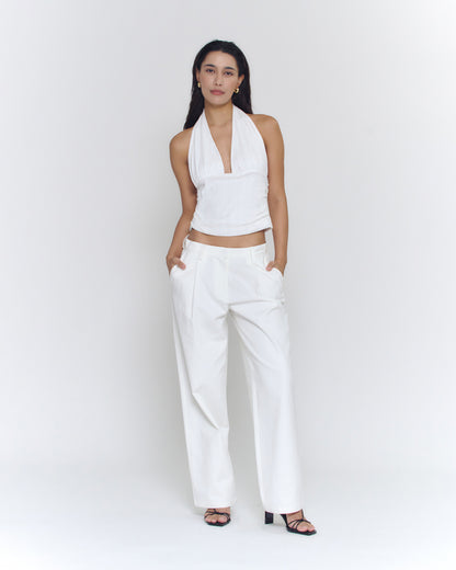 Pleated Relaxed Pants | White
