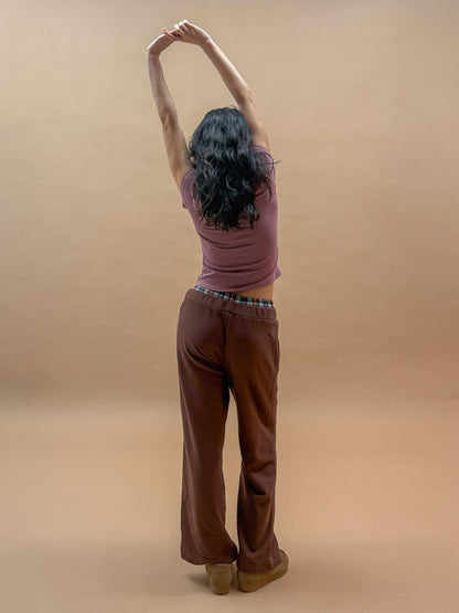 Double Waist Sweatpants | Brown