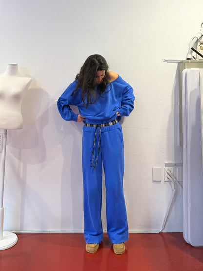 Double Waist Sweatpants | Blue