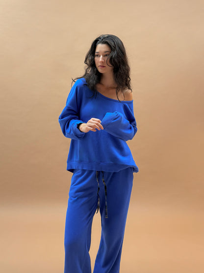 U-neck Sweatshirt | Blue