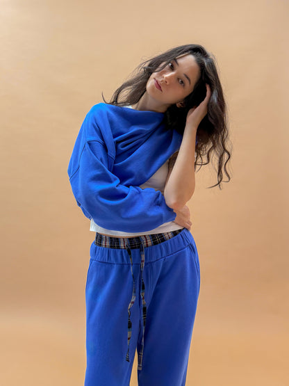 U-neck Sweatshirt | Blue