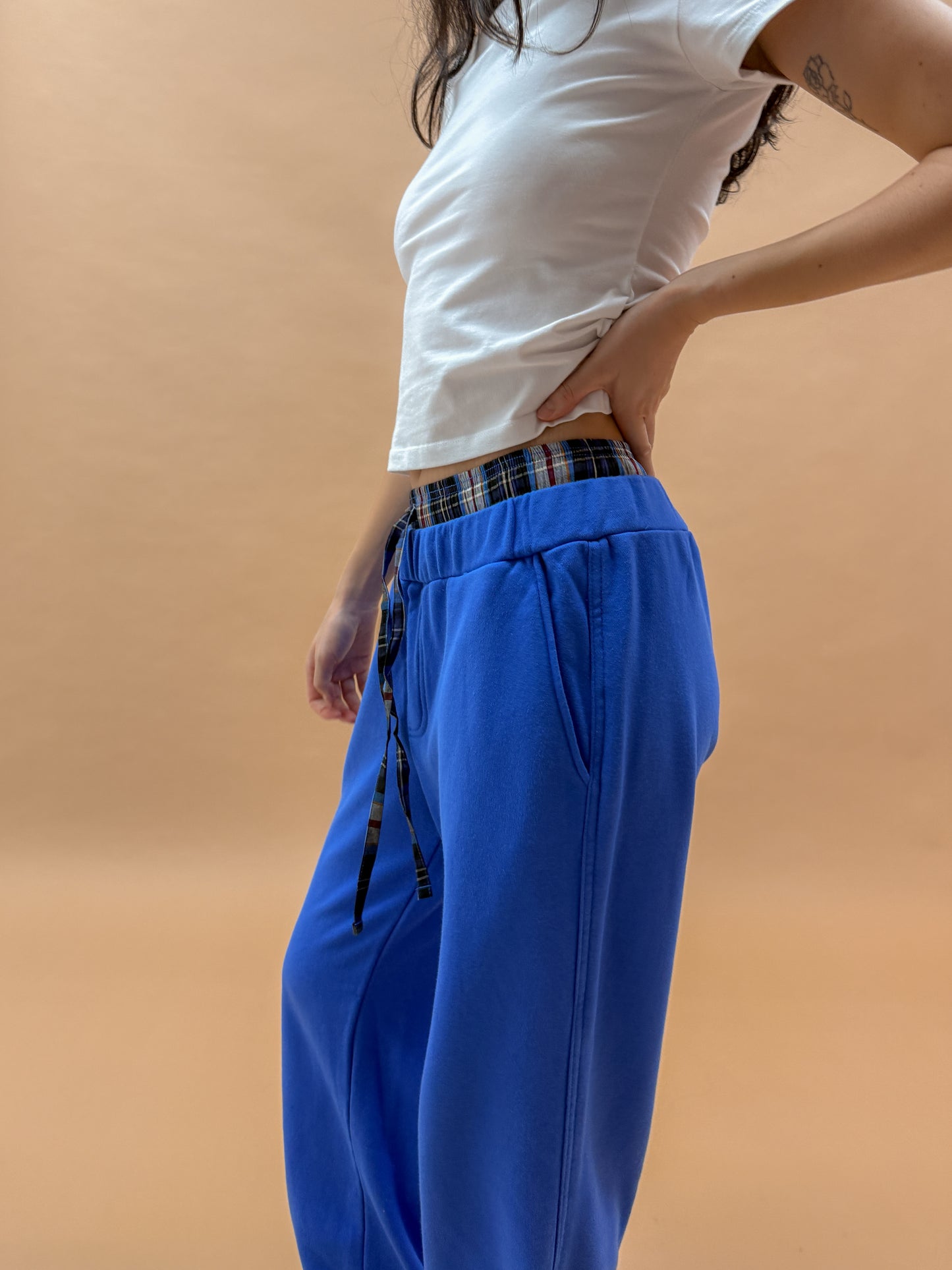 Double Waist Sweatpants | Blue