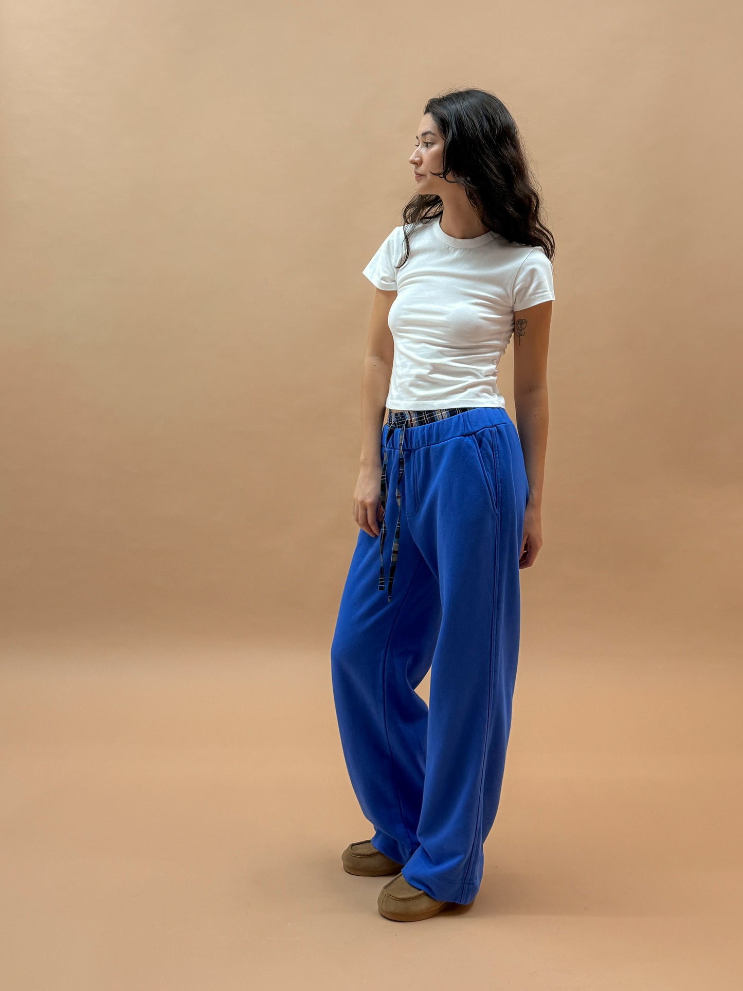 Double Waist Sweatpants | Blue