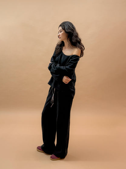 U-neck Sweatshirt | Black