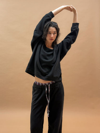 Double Waist Sweatpants | Black