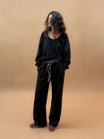 U-neck Sweatshirt | Black