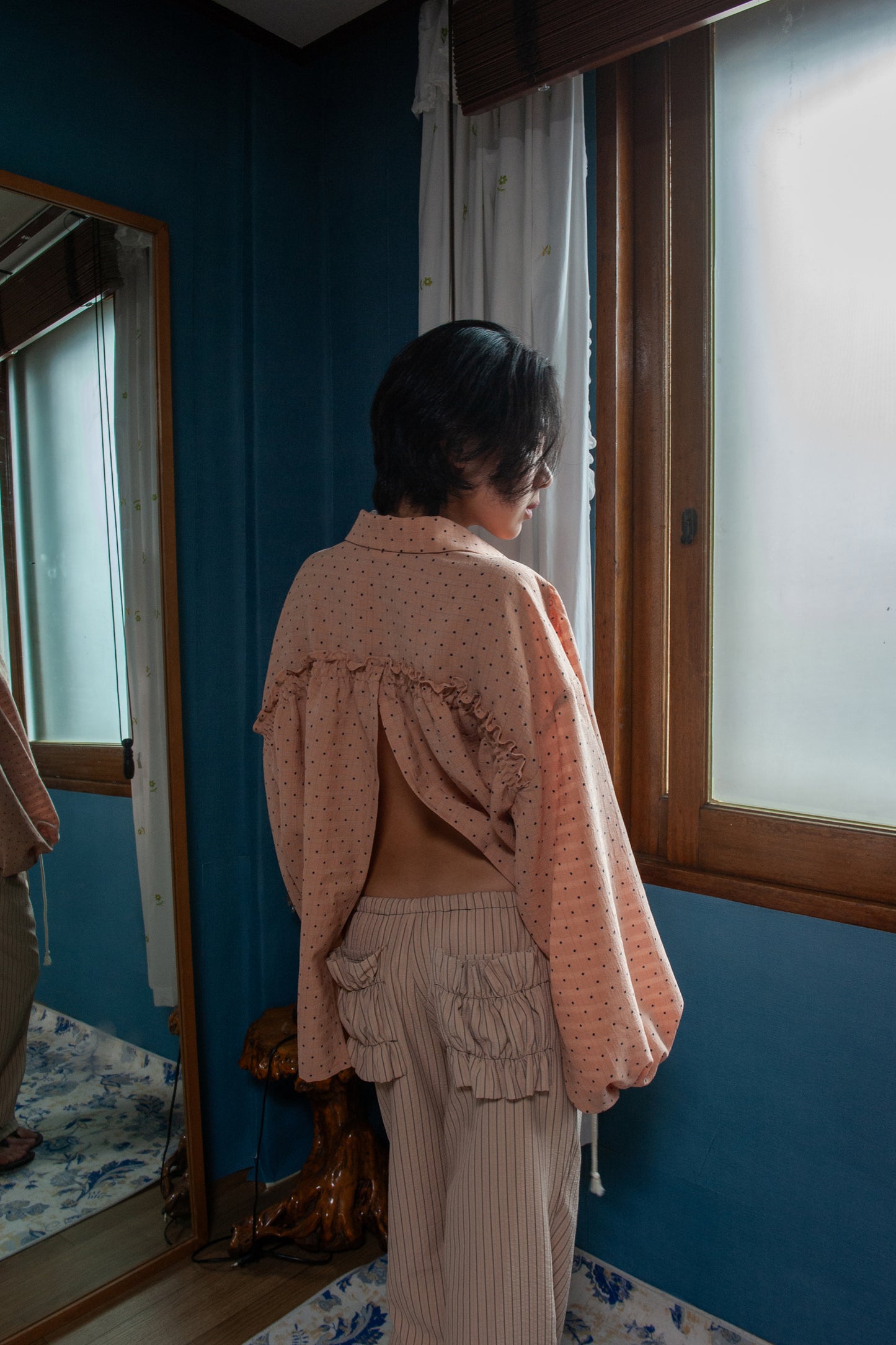 Textured Stripe Lounge Pants | Beige