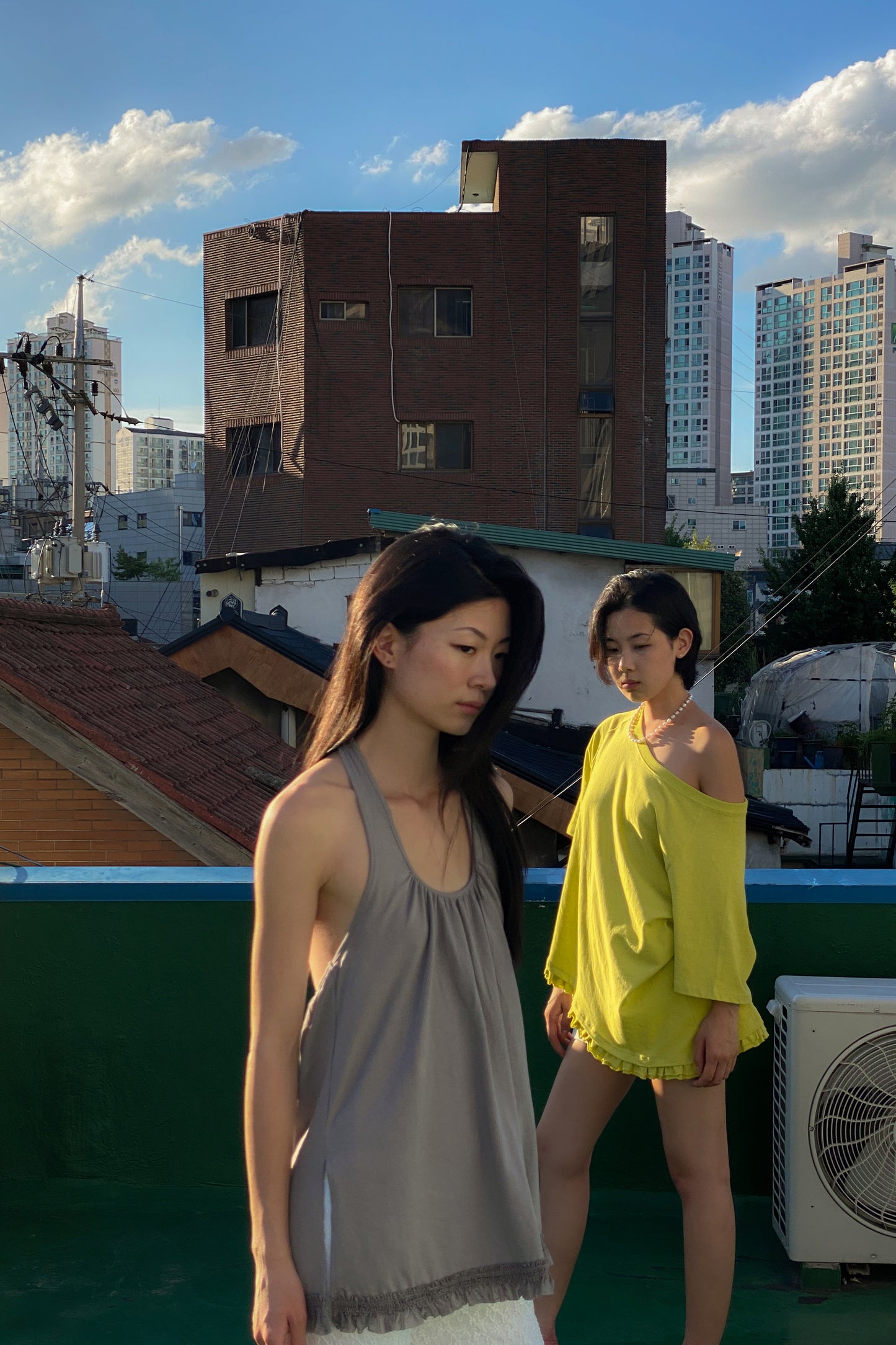 Ruffle Lace Halter Top | Grey