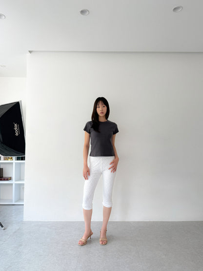 Camelia Capri Leggings | White