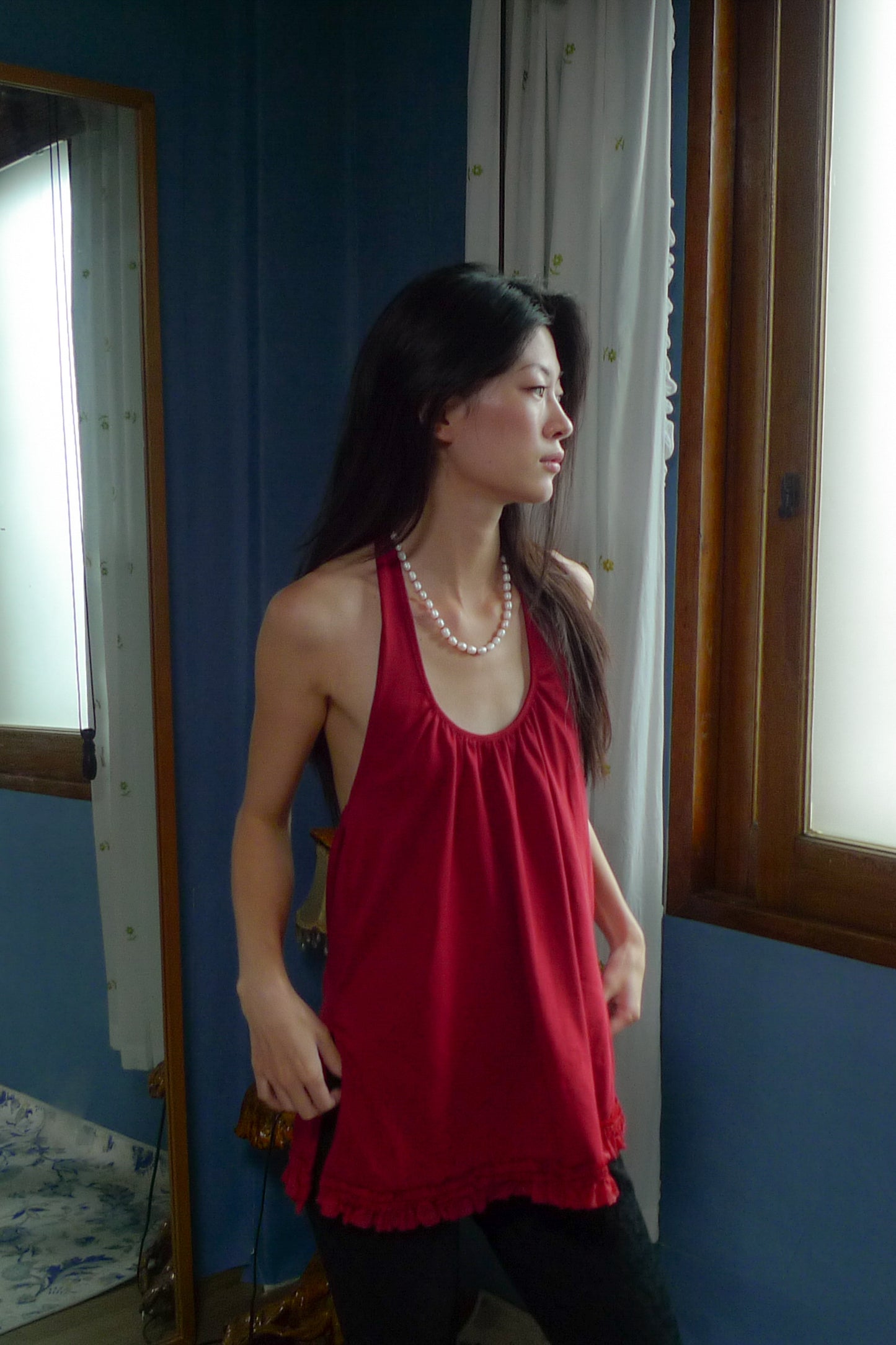 Tarae Pearl Necklace | Red