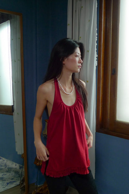 Tarae Pearl Necklace | Red