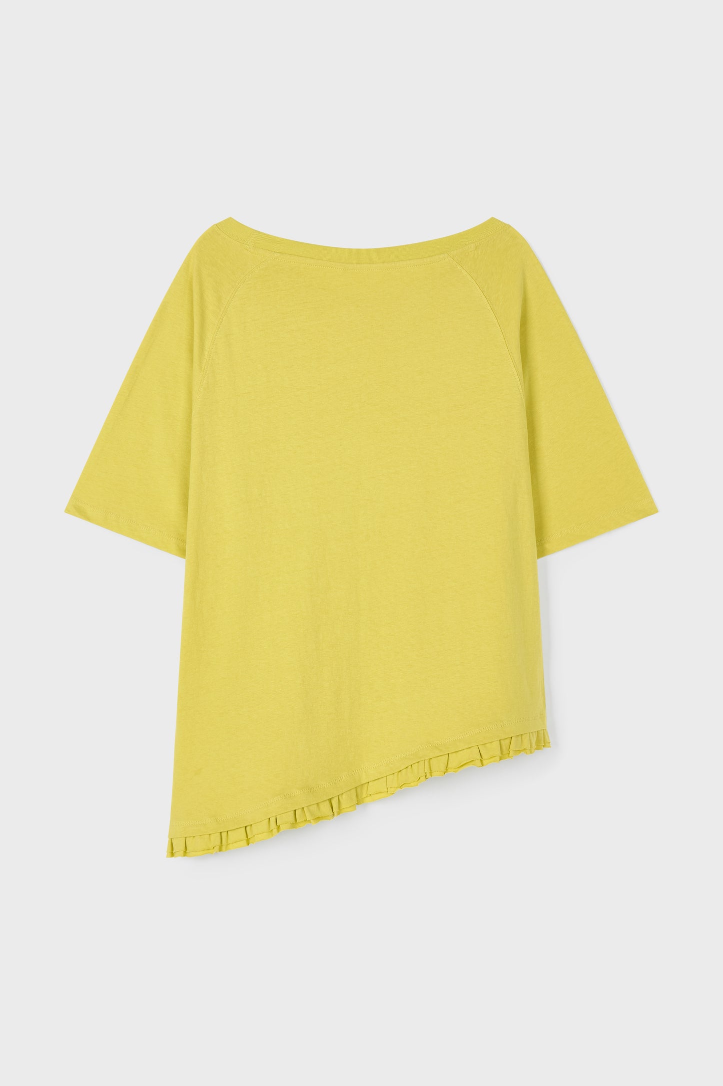 Loose Fit Ruffle Hem Tee | Mustard