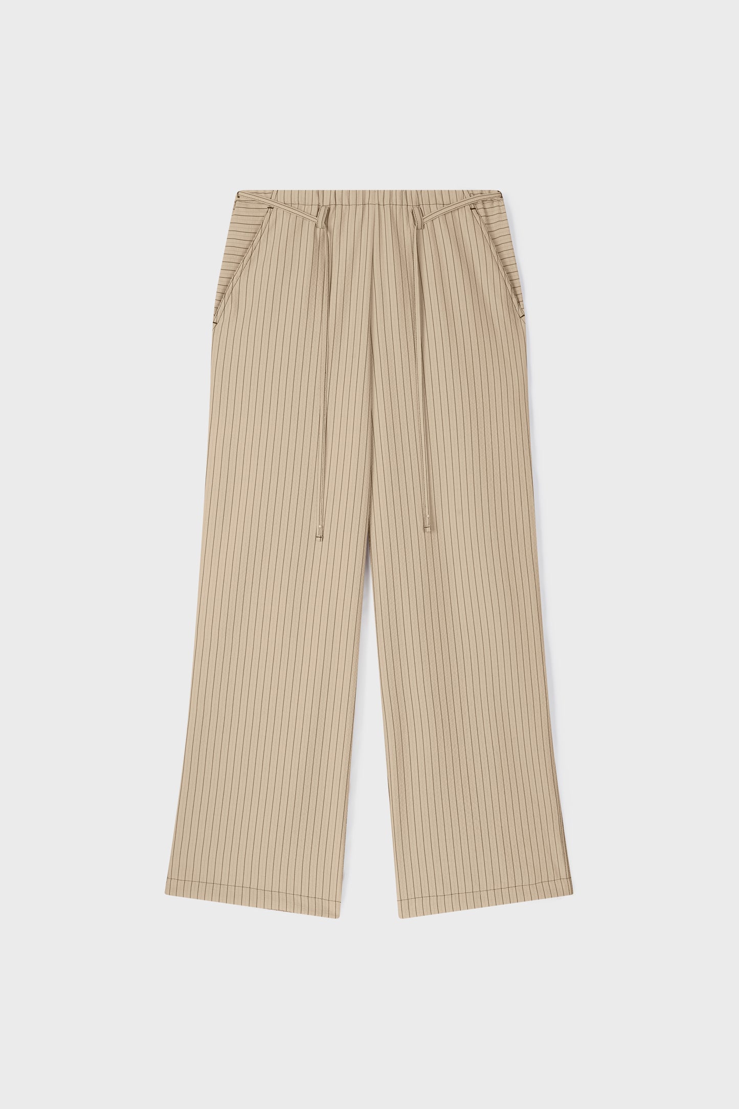 Textured Stripe Lounge Pants | Beige