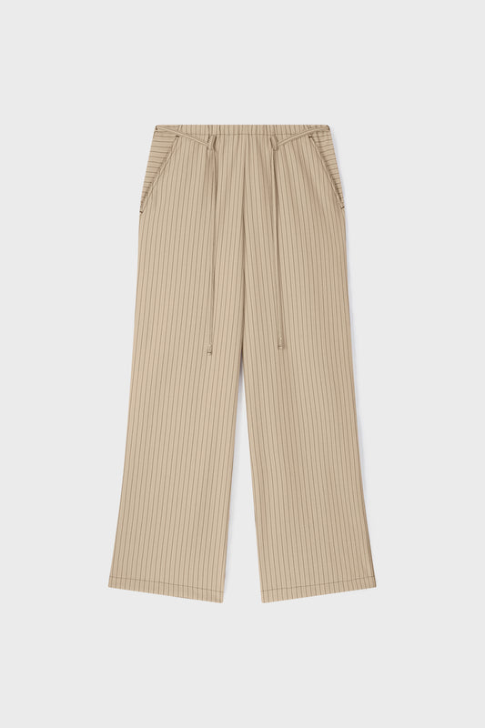 Textured Stripe Lounge Pants | Beige