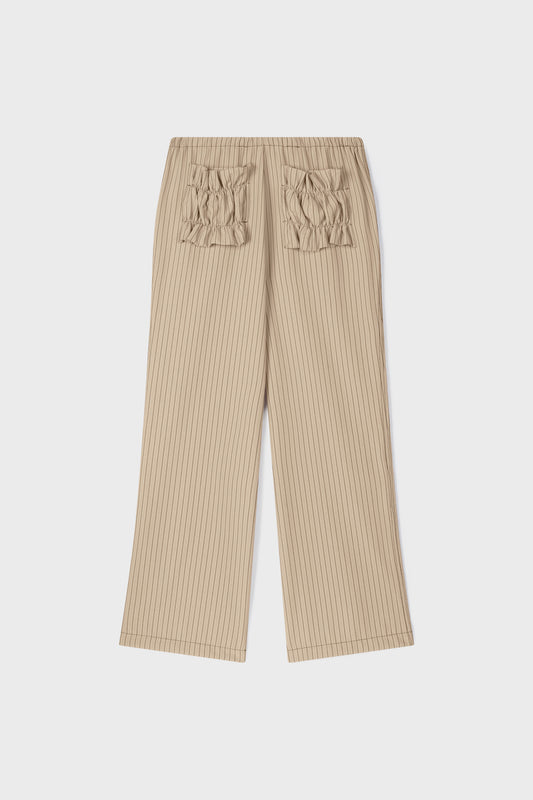 Textured Stripe Lounge Pants | Beige
